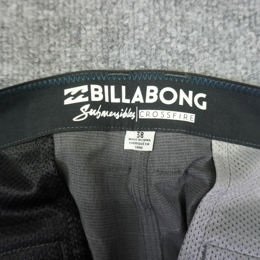 NEW Billabong Hybrid Shorts Mens 38 Grey Submersibles Crossfire X Stretch Plaid
